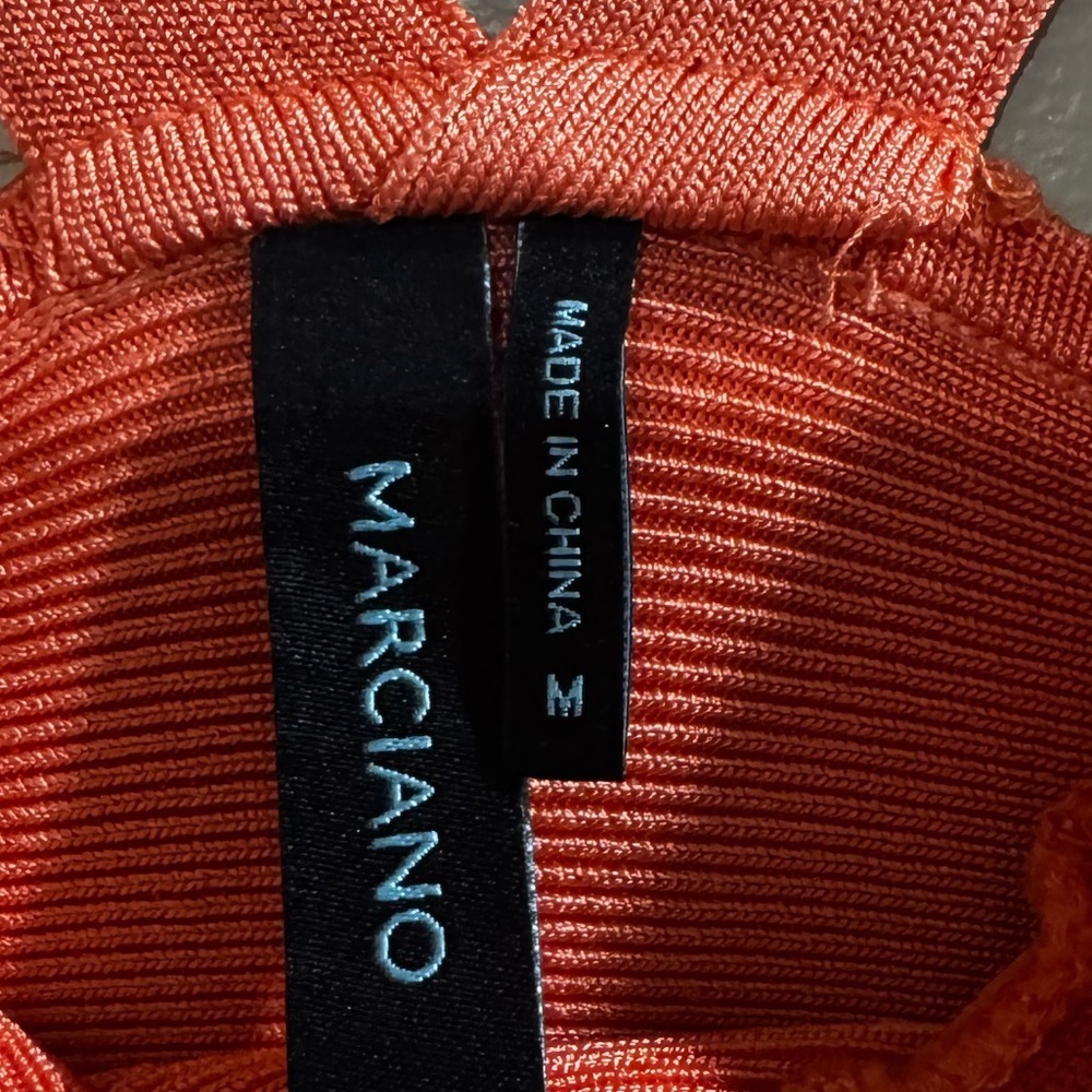 Marciano Vibrant Coral Dress with Shimmer Straps - Picture 7 of 7
